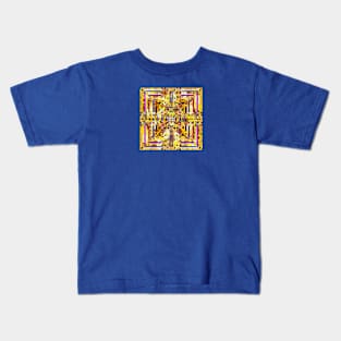 Abstract Floral, Yellow Kids T-Shirt